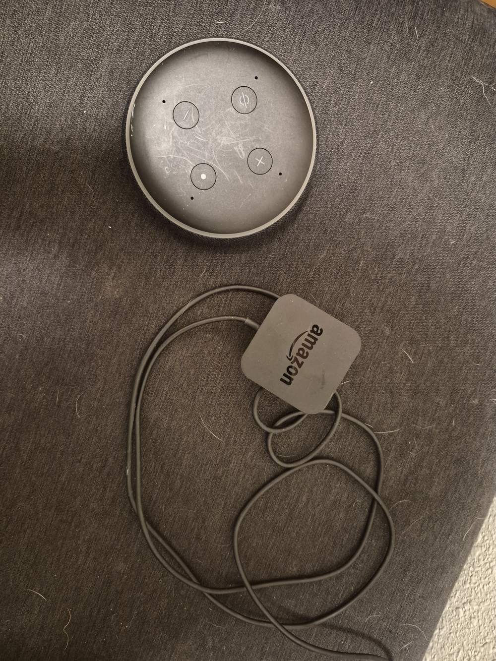Amazon Black Smart Speaker with Power Cable